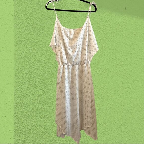 70s vintage multi coloured polka dot white frilly disco dress - Picture 11 of 16